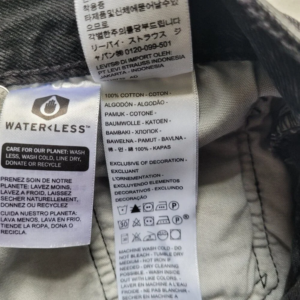 Levi's 501 Original Cutoff Shorts Black High Rise Size 28 Button Fly Festival - Picture 10 of 12